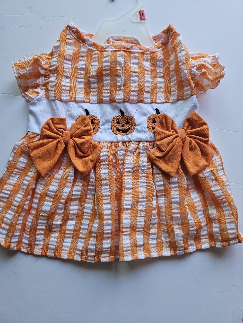 pet dress embroidered jack-o'-lantern pumpkins